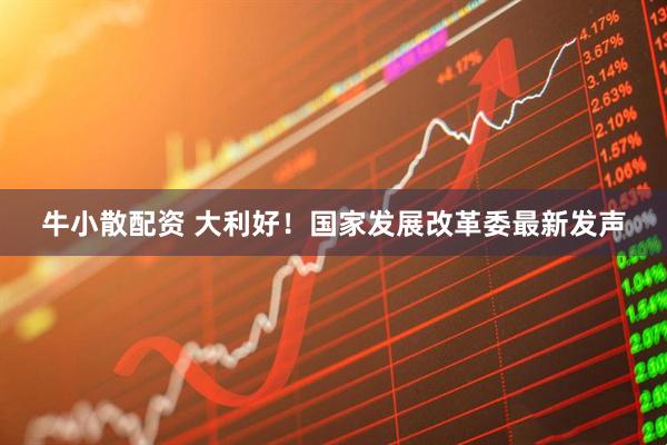 牛小散配资 大利好！国家发展改革委最新发声