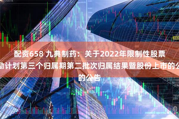 配资658 九典制药：关于2022年限制性股票激励计划第三个归属期第二批次归属结果暨股份上市的公告