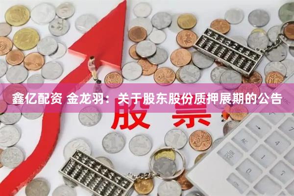 鑫亿配资 金龙羽：关于股东股份质押展期的公告